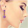 Image 3 : 18.96 ctw Amethyst & Diamond Earrings 14K Yellow Gold