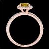 Image 2 : 1.25 ctw Certified SI/I Fancy Intense Yellow Diamond Ring 10k Rose Gold