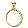 Image 1 : 14K Gold Screw-Top Diamond-Cut Coin Bezel - 22 mm