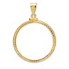Image 2 : 14K Gold Screw-Top Diamond-Cut Coin Bezel - 22 mm