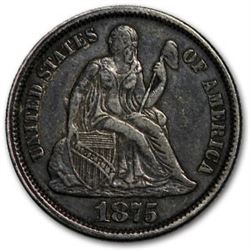 1875 Liberty Seated Dime XF