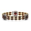 Image 1 : 17.34 ctw Garnet & Diamond Bracelet 14K Yellow Gold