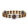 Image 2 : 17.34 ctw Garnet & Diamond Bracelet 14K Yellow Gold