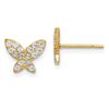 Image 1 : 14k Butterfly Cubic Zirconia Post Earrings - 42 mm
