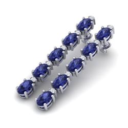 10.36 ctw Tanzanite & VS/SI Certified Diamond Earrings 10k White Gold