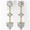 Image 2 : 1.85 ctw Heart Diamond Designer Earrings 18K Yellow Gold