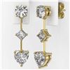 Image 3 : 1.85 ctw Heart Diamond Designer Earrings 18K Yellow Gold
