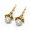 Image 3 : 4.33 ctw Diamond & Pearl Earrings 18K Yellow Gold