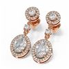 Image 3 : 3.33 ctw Oval Diamond Earrings 18K Rose Gold