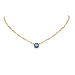 2.04 ctw Intense Blue Diamond Necklace 18K Yellow Gold
