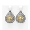 Image 1 : 2 ctw Diamond & Pearl Earrings 18K White Gold