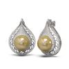Image 2 : 2 ctw Diamond & Pearl Earrings 18K White Gold