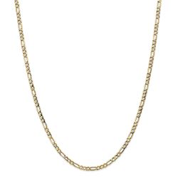 14k Yellow Gold 3.5 mm Semi-Solid Figaro Chain - 28 in.