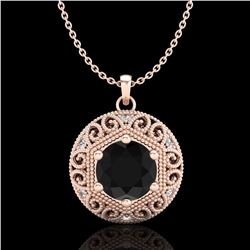 1.11 ctw Fancy Black Diamond Art Deco Stud Necklace 18k Rose Gold