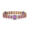 Image 2 : 24.46 ctw Amethyst & Diamond Bracelet 14K Yellow Gold