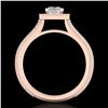 Image 1 : 1.41 ctw Princess VS/SI Diamond Micro Pave Ring 18k Rose Gold