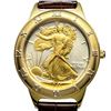 Image 2 : Men's Walking Liberty Half Dollar Two-Tone Leather Band Watch