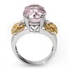 Image 2 : 9.20 ctw Kunzite & Diamond Ring 10K 2-Tone 10k 2-Tone Gold