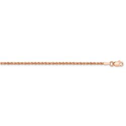 14k Rose Gold 1.75 mm Diamond Cut Rope Chain - 20 in.