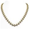 Image 1 : 16.4 ctw Princess Cut Diamond Micro Pave Necklace 18K Yellow Gold