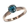 Image 2 : 1.06 ctw Certified Intense Blue Diamond Engagment Ring 10k Rose Gold