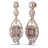 Image 2 : 13.52 ctw Morganite & Diamond Earrings 18K Rose Gold