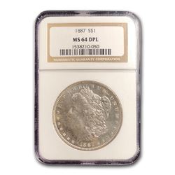 1887 Morgan Dollar MS-64 DPL NGC