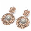 Image 3 : 5.22 ctw Diamond & Pearl Earrings 18K Rose Gold