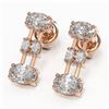 Image 1 : 3 ctw Oval & Marquise Cut Diamond Earrings 18K Rose Gold