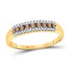 Image 1 : 10kt Yellow Gold Round Brown Diamond Band Ring 1/5 Cttw