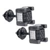 Image 1 : Sterling Silver Mens Round Black Color Enhanced Diamond 3D Square Cluster Earrings .02 Cttw