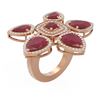 Image 1 : 15.43 ctw Ruby Diamond Ring 18K Rose Gold