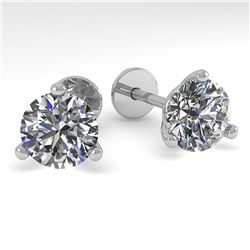 2.0 ctw Certified VS/SI Diamond Stud Earrings Martini 14k White Gold