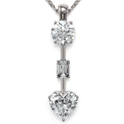 1.75 ctw Heart Diamond Designer Necklace 18K White Gold