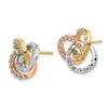 Image 2 : 14k Tri-Color Diamond Fascination Loveknot Earrings