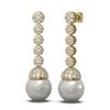 Image 2 : 2.75 ctw Diamond & Pearl Earrings 18K Yellow Gold