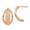 Image 1 : 14k Rose Gold Polished & Diamond-cut Post Dangle Earrings