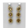 Image 1 : 16.4 ctw Canary Citrine & Diamond Earrings 18K Yellow Gold