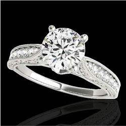 1.21 ctw Certified Diamond Solitaire Antique Ring 10k White Gold