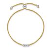 Image 1 : 14K Two-tone Bead Adjustable Bracelet