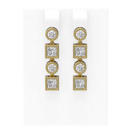 2.24 ctw Diamond Earrings 18K Yellow Gold