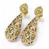 Image 3 : 7.04 ctw Canary Citrine & Diamond Earrings 18K Yellow Gold