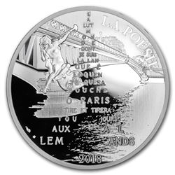 2018 France Silver ??10 The 7 Arts (Apollinaire)