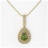Image 2 : 4.97 ctw Tourmaline & Diamond Victorian Necklace 14K Yellow Gold