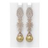 Image 1 : 3.61 ctw Diamond & Pearl Earrings 18K Rose Gold