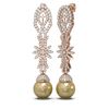 Image 2 : 3.61 ctw Diamond & Pearl Earrings 18K Rose Gold