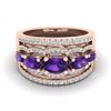 Image 1 : 2.25 ctw Amethyst & Micro Pave VS/SI Diamond Designer Ring 10k Rose Gold