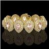 Image 1 : 47.64 ctw Morganite & Diamond Victorian Bracelet 14K Yellow Gold