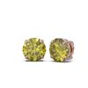 Image 2 : 4 ctw Fancy Yellow Diamond Earrings 18K Rose Gold