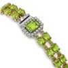Image 2 : 16.92 ctw Peridot & Diamond Bracelet 14K Yellow Gold
